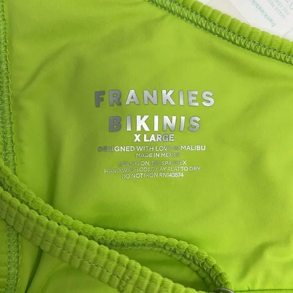 NWT Frankie’s Bikinis Gavin Ribbed bikini set XL neon green - Picture 12 of 16